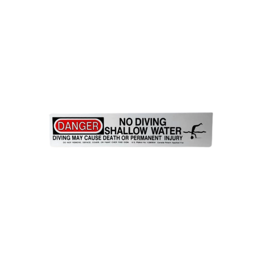 NO DIVING SIGN - QUAKER PLASTICS